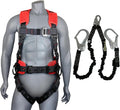 AFP Demon Comfortable Fall Protection Harness Kit – OSHA/ANSI PPE Full Body Safety Harness for Construction Work