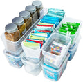 AB Designs Best Kept Plastic Storage Bins with Lids - Mixed Pack, 4 Long & 4 Small Home Organizer Storage Boxes with Lids, Clear