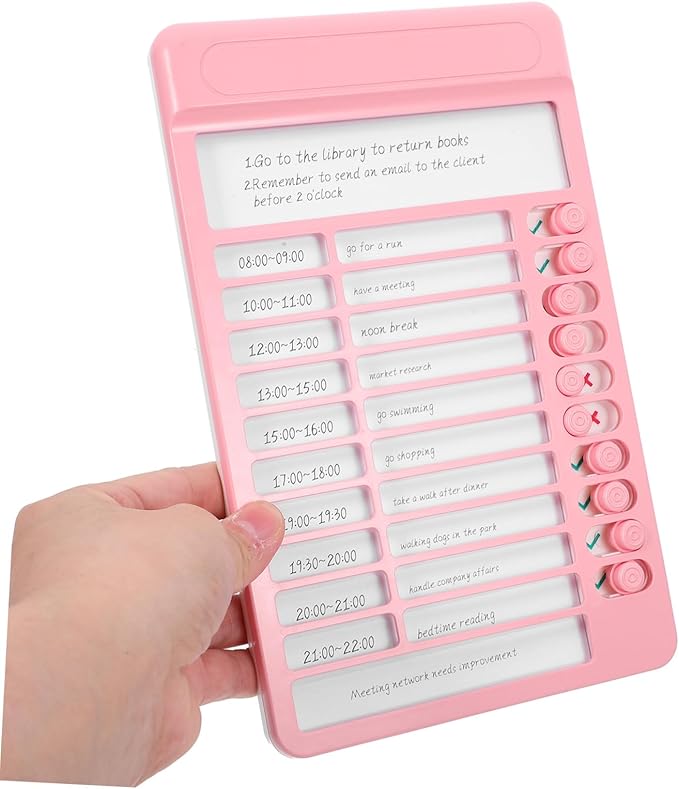 DIY Chore Chart and Reminder Board for Student Memo Board for Home and Classroom Organization Develop Habits and Management Skills Pink English Version