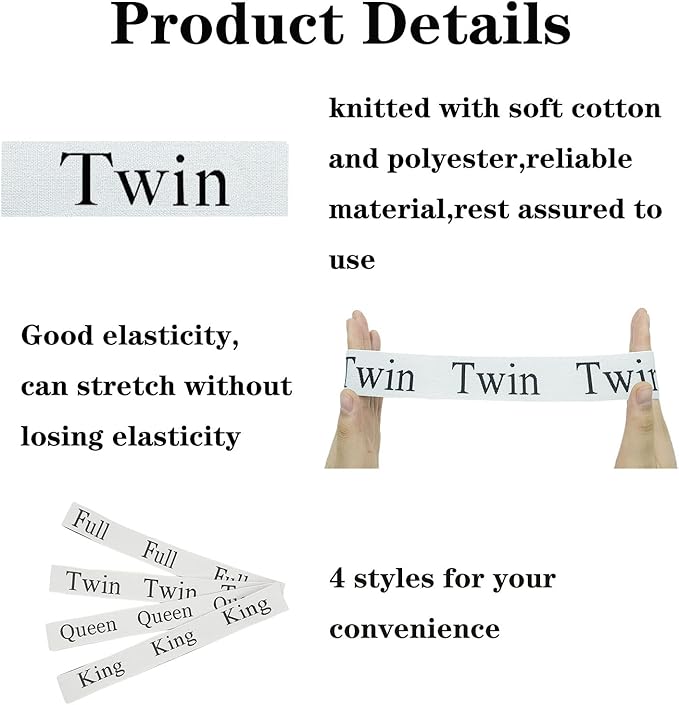 2 Pieces Bed Sheet Organizer Bands, Sheet Organizers and Storage Label Bands, Sheet Label for Bedding, Sheets Organizer for Closet,Sheet Keepers Linen Labels Bedding Bands (2Pcs Twin)