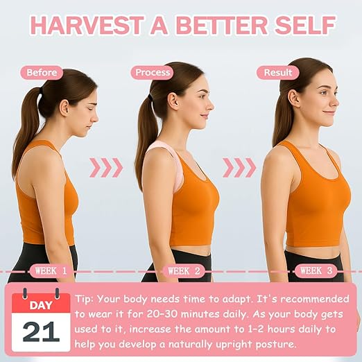 Posture Corrector for Women - Thin & Invisible Back Brace for Posture - Adjustable Back Support Brace - Relieve Upper Back Discomfort & Regain Confidence, L(36-45") 1 PCS