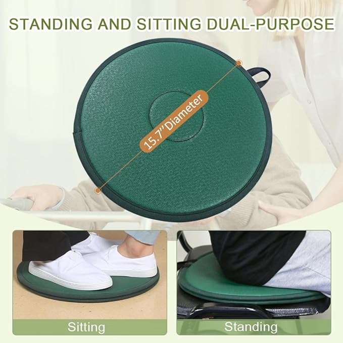 Pivot Disc for Patient Transfer,Turning Devices-Transfer Disc with 360°Rotation for Elderly/Disabled,Assist to Move Position from Bed to Wheelchair/Seat/Car,15.7" Diameter