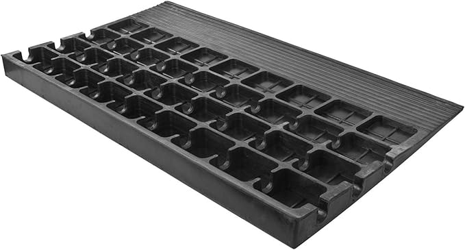 Silver Spring Threshold Ramp, Solid Rubber 4" Maximum Riser with 3 Channels, Black - Mobility Assistance Ramp for Wheelchairs, Scooters, and Power Chairs