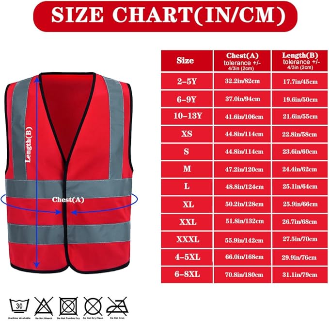 AYKRM 12 colour High visibility viz vest hi vis viz reflective work construction safety vest (XS-8XL)