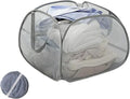 Collapsible Laundry Basket 90L, Foldable Mesh Pop-up Laundry Hamper with Handles, Dirty Clothes Hamper for Laundry with Side Storage Pocket