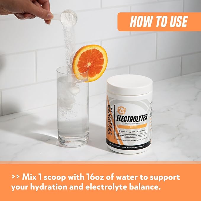 Outwork Nutrition Electrolytes Powder - Hydration Powder for Exercise Endurance & Muscle Cramp Relief - Instant Hydration, Electrolyte Drink Mix - Citrus Flavor, 30 Serv