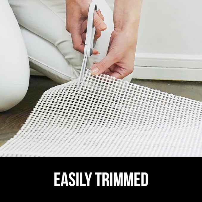 GORILLA GRIP Strong Rug Pad Gripper, 5x8 FT, US Designed, Grips Help Keep Area Rugs Safe and in Place, Slip and Skid Resistant Pads for Hard Floors, Under Carpet Mat Cushion and Hardwood Protection