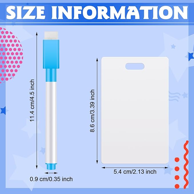 Laumoi 24 Packs Pocket Sized Erasable Notepad Badge Accessory 12 Mini Whiteboard Clipboard Hangs with Badge Mini Whiteboard Small Dry Erase Board with 12 Pcs Dry Erase Marker for Office