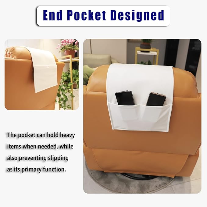 Velvet Recliner Head Pillow with Non-Slip Base - Adjustable Neck Support for Pain Relief in Home, Office and Travel (Nature White)