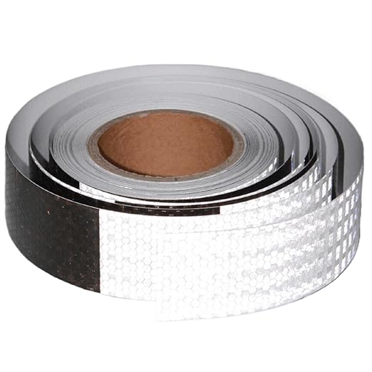 Reflective Tape Black White 2 inch Wide, Outdoor Waterproof Hazard Conspicuity Warning Industrial Marking Tape (66 feet)