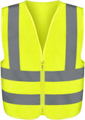 Neiko High Visibility Safety Vest ANSI Class 2, No Pocket, Neon Yellow, Medium (M)
