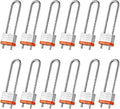 2" Long Shackle Cabinet Lock，12 Pack Laminated Padlocks with Extra Long Extended Adjustable Shackle