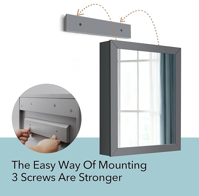 Bathroom Mirror Cabinet - Large Single Door 24x30 inchs Wall Cabinet Bathroom Vanity Mirror Cabinet with Facial Tissues Slot and Multifunctional Storage Area