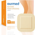 Silicone Foam Dressings(6"x 6" - 10 Packs) with Tender Adhesive Border, Sterile Advanced Absorbent Bandage, Wound Care for Bed Sores, Pressure Ulcers, Foot Diabetic Ulcer