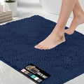 GORILLA GRIP Bath Rug Mat 70x24, Soft Absorbent Chenille, Quick Dry Microfiber Mats, Rubber Backing Washable Shower Floor Rugs, Bathmat Runner, US Designed Bathroom Home Decor Accessories Navy Blue