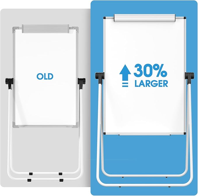 MaxGear Large White Board Easel Stand, 40" x 28" Double Sided Dry Erase Board with Stand, Height Adjustable and 360 Degree Rotation Classroom Easel for School, Home & Office Flip Chart Stand