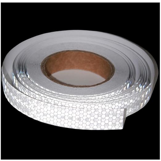 White Reflective Tape Outdoor Waterproof 1 inch, High Visibility Hazard Conspicuity Safety Industrial Marking Tape (66 feet)