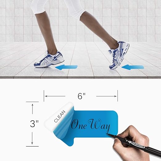 Arrow Floor Marking Sticker Sign - 200 PCS Blue Decal Tape 3"6"