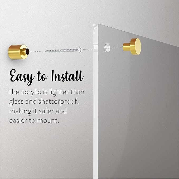 Acrylic Dry Erase Board for Wall with Stylish Border - Shipped Next Day, Made in USA, Non-Magnetic Whiteboard, Wall Mounted Board, Easy to Clean (Clear - 24x30)