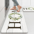 KIMODE Farmhouse Kitchen Mat 2PCS Anti Fatigue Kitchen Rugs Non-Skid Waterproof Kitchen Floor Mat Cushioned Comfort Standing Mat for Office,Laundry,Sink,Home