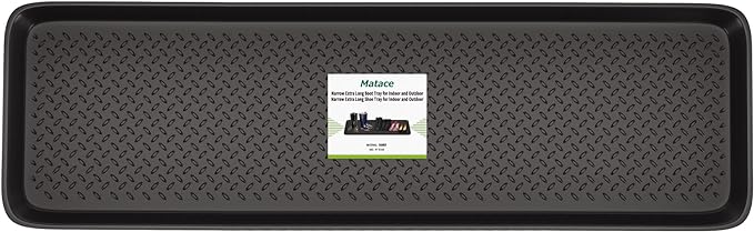 Matace 1 Pack Rubber Extra Large Shoe Tray for Entryway,Long Boot Tray,Slim Boot Mat for Indoor and Outdoor Use,16x55 in, Rectangular (Pack of 1)
