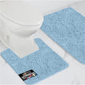 GORILLA GRIP Bathroom Rug Sets, Soft Chenille 2 Piece Area Rugs Set, Toilet Base Mat and 30x20 Carpet, Absorbent Microfiber Washable Mats Dry Quickly, Home Décor and Bath Room Accessories, Sky