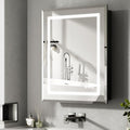 24"X30" Bathroom Medicine Cabinet with Mirror, LED Lighted Medicine Cabinet with Anti-Fog, 3 Colors Temperature Stepless Dimmable, Metal Cabinet for Storage and Mordern Decor, Black