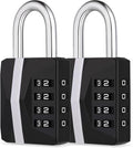 ZHEGE Locker Lock, Combination Lock Outdoor Weatherproof, [2023 Upgraded] Big White Number Lock for Gym, School, Toolbox, Fence Gate, Sheds, 4 Digit Padlock Heavy Duty (2 Pack, Black)