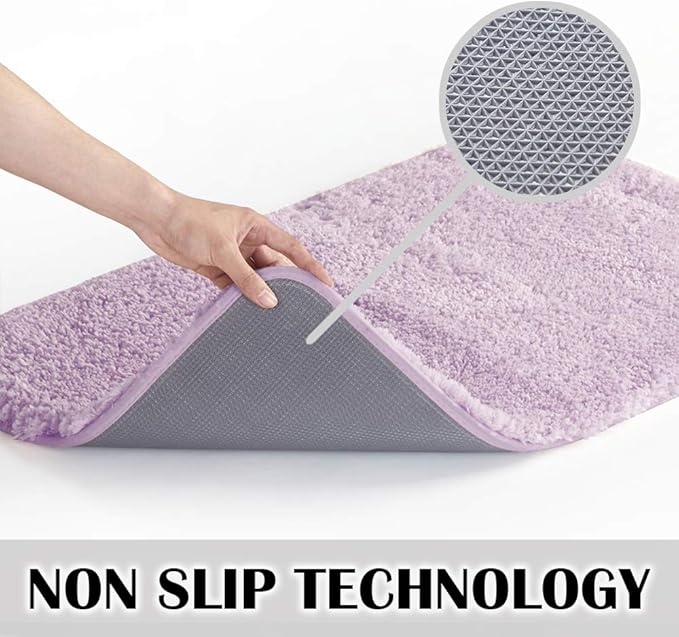 Suchtale Luxury High Pile Microfiber Bath Mat, 20 x 32, Lavender