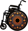 Designer Cover for Wheelchair Wheels, Enhances Aesthetics, Easy Install/Remove, Lightweight, New Matt Finish (Playful Pumpkin)