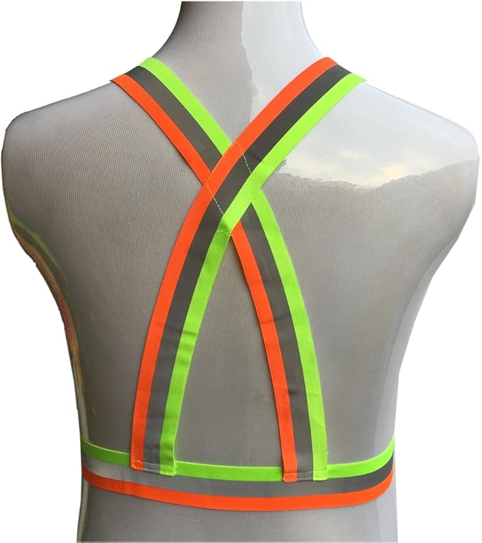 zojo Reflective Vest | Lightweight, Adjustable & Elastic | Safety & High Visibility for Running, Jogging, Walking,Cycling | Fits Outdoor Clothing (1 Pack, Mixture Neon Orange & Yellow)