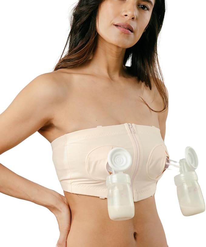 Hands-Free Pumping Bra - Comfortable, Adjustable, Customizable - Converts Nursing Bra or Maternity Bra to Breast Pump Bra
