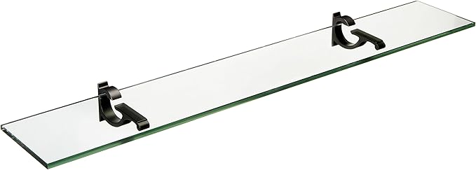 Spancraft Glass M-4.75x30-Black Monarch Glass Shelf, Black, 4.75" x 30"