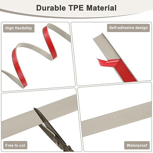 U-Shape Edge Banding, 1.18 Inch x 16.4 FT Self Adhesive Rubber Edge Trim Flexible TPE Corner Protector for Desk/Shelves/Furniture/Countertop/Table/Cabinet/Plywood [Khaki]