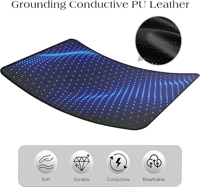 Grounding Mat for Improved Sleep, Reduced Anxiety, Pain, Inflammation, Headache Relief, Balance. Grounded Therapy Black (75.8 * 27.5inch)