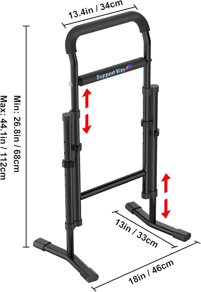 Stand and Sit Assist Device for Elderly, 2-in-1 Mobility Aid for Couch & Stairs, Adjustable Standing Cane with Wide Base, Lift Assist for Chair, Bed, Toilet- 450 Capacity
