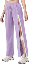 Deyeek Tear Away Pants for Women Side Slit Snap Sweatpants Loose Fit Post Surgery Casual Adaptive Clothing with Pockets