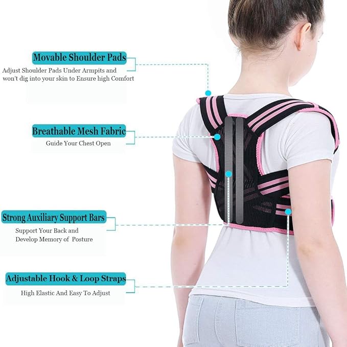 Lexniush Professional Posture Corrector for Kids and Teens, Effective Upper Back Posture Brace for Teenagers Boys Girls Spinal Support to Improves Slouch, Prevent Humpback, Relieve Back Pain