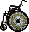 Designer Cover for Wheelchair Wheels, Enhances Aesthetics, Easy Install/Remove, Lightweight, New Matt Finish (Lush Leaves)