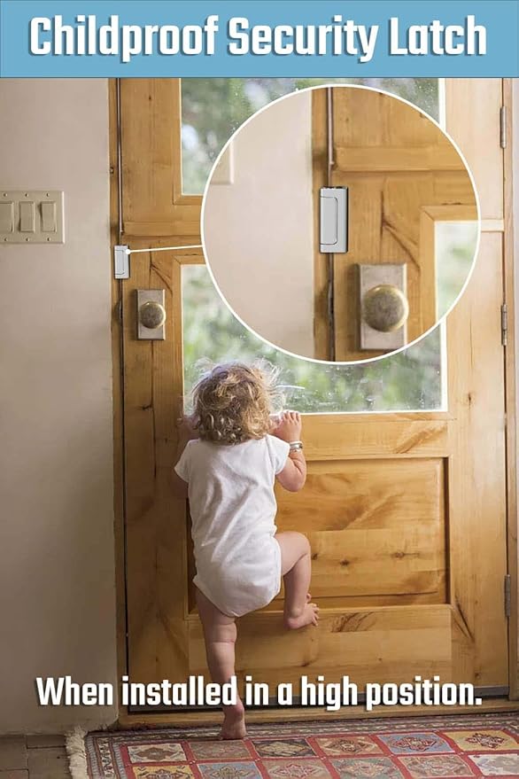 6PACK Home Security Door Reinforcement Lock Childproof, Add High Security to Home Prevent Unauthorized Entry, Aluminum Construction Finish, Frame Lock, Silver
