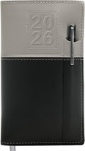 2026 Pocket Planner/Pocket Calendar and Pen, 3.5"x6": Includes 14 Months (November 2025 - December 2026) / 2026 Weekly Planner/Weekly Agenda/Monthly Calendar Organizer (Gray/Black)