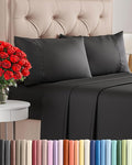 Twin 4 Piece Sheet Set - Cooling & Breathable Bed Sheets - Hotel Luxury Bed Sheets for Women, Men, Kids & Teens - Comfy Bedding with Deep Pockets & Easy Fit - Soft and Wrinkle Free - Twin Black Sheets