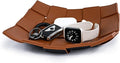 Valet Tray PU Leather Key Holder Bowl for Men Entryway Table Nightstand Desk Tray for Wallet, Keys Men's Gift - Brown & Black, 9.8" L x 9.8" W x 2" H