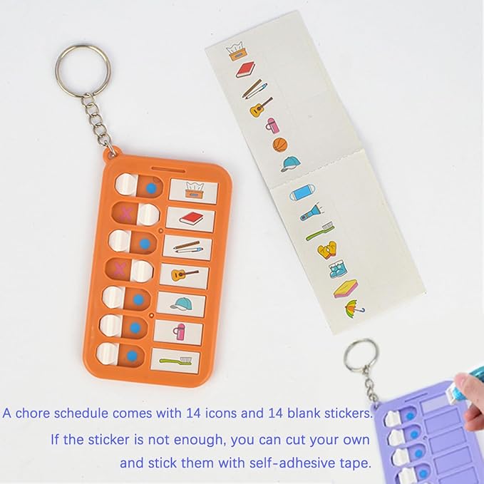 3 Pcs Reminder Board for The Elderly, ADHD Tools for Kids Portable Visual Schedule for Kids School Bag Pendant Detachable Daily Task Planning Pad with List Cards Stickers for Kids