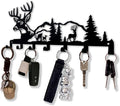 Key Holder for Wall Decorative, Metal Key Holder, Key Organizer for Wall Mount, Hanging Key Rack with 7 Hooks, Key Hooks for Hallway Entryway Office Kitchen Farmhouse (Deer)