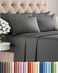 King 6 Piece Sheet Set - Cooling & Breathable Bed Sheets - Hotel Luxury Bed Sheets for Women, Men, Kids & Teens - Comfy Bedding w/Deep Pockets & Easy Fit - Soft & Wrinkle Free - King Charcoal Sheets