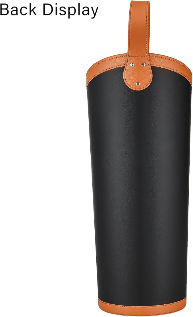 Faux Leather Large Umbrella Holder Entryway，Modern Black Umbrella Rack Stand Indoor
