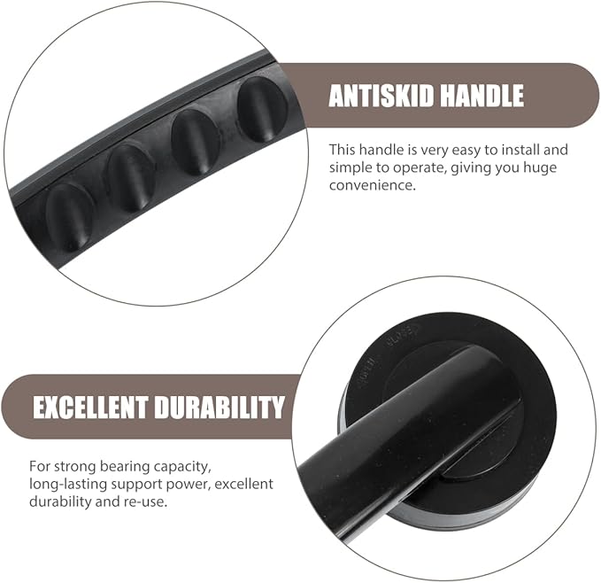 Housoutil No Drilling Shower Handle, 2PCS Powerful Suction Cup Bathroom Handles, Glass Door and Window Grab Bar for Bathroom Sliding Doors, Cabinets, Wardrobes
