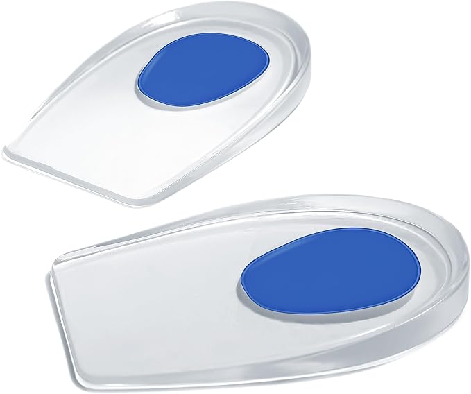 Gel Silicone Heel Cups/Pads, 2 Pack, for Achilles Tendonitis, Shoe Wedge Inserts for Plantar Fasciitis, Bone Spur, Foot Pain Relief Support, Comfort Cushion Insoles for Women/Men