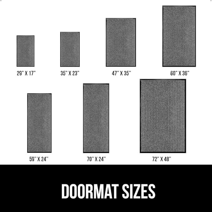 GORILLA GRIP Waterproof Traffic Guard Door Mat, 2 Pack Heavy Duty Entryway Mats, Strong Rubber Back Commercial Rugs for Office Hallway, Garage Floor and Home, Low Profile Carpet, 35x23, Light Gray
